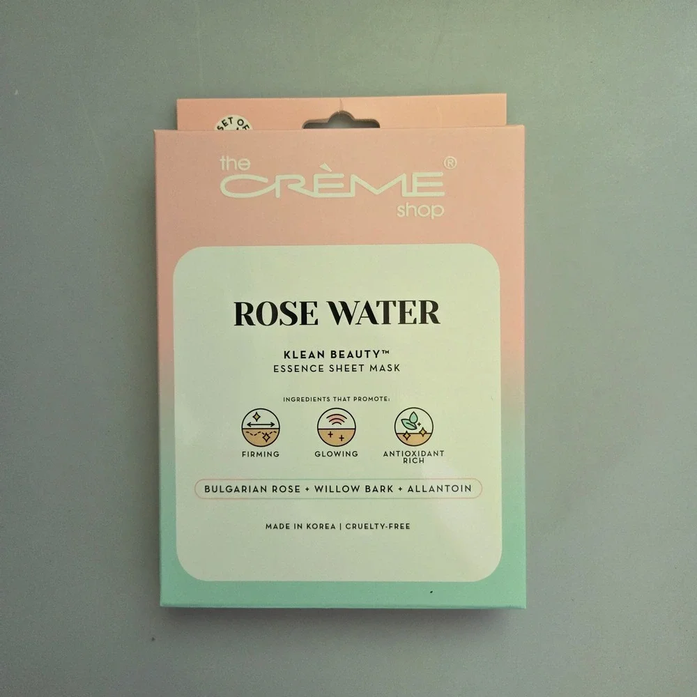 The Creme Shop Rose Water Klean Beauty Essence Sheet Mask 5 Pack CRIFM9054